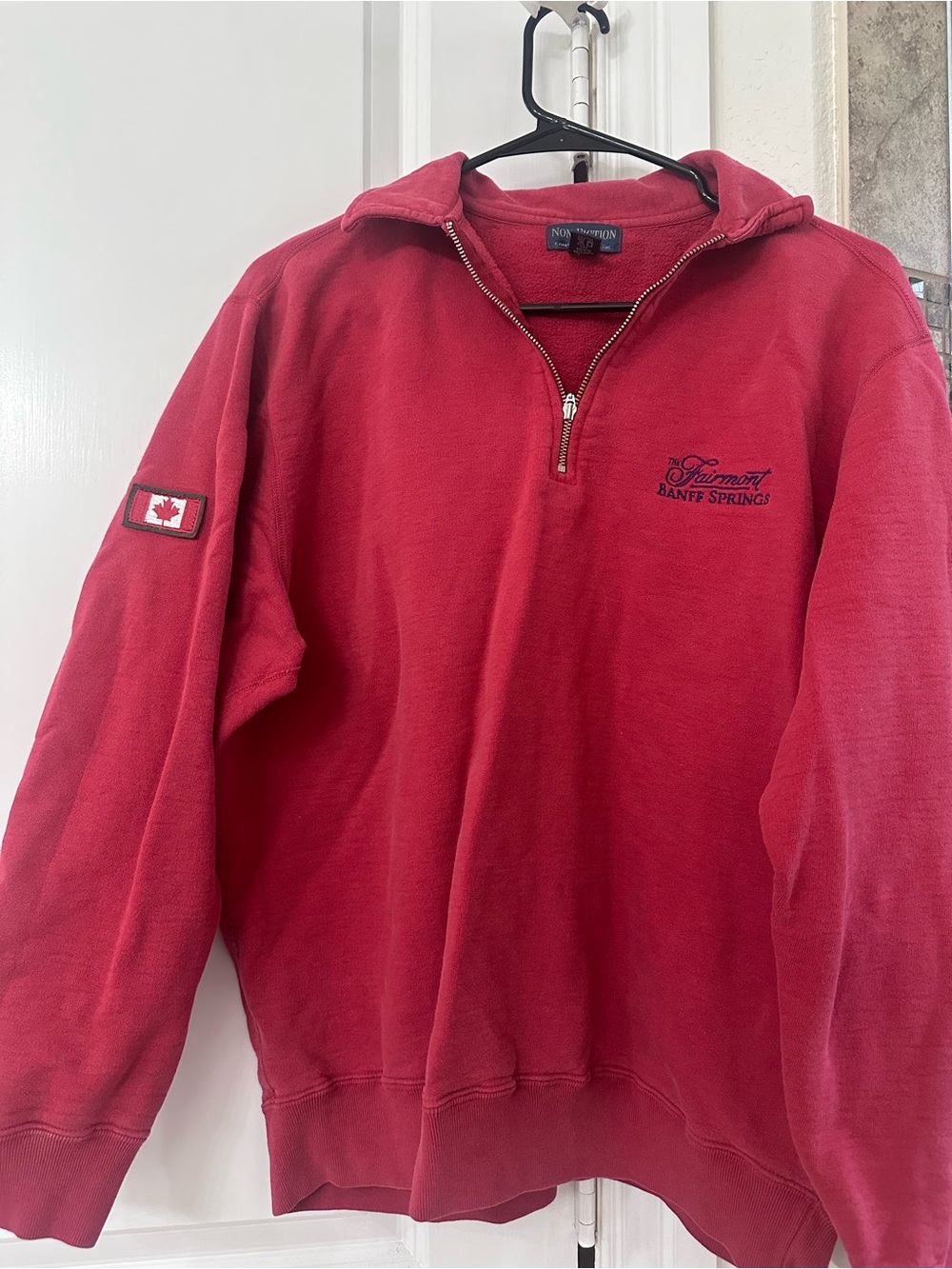 Vintage Red Quarter-Zip Pullover Sweater